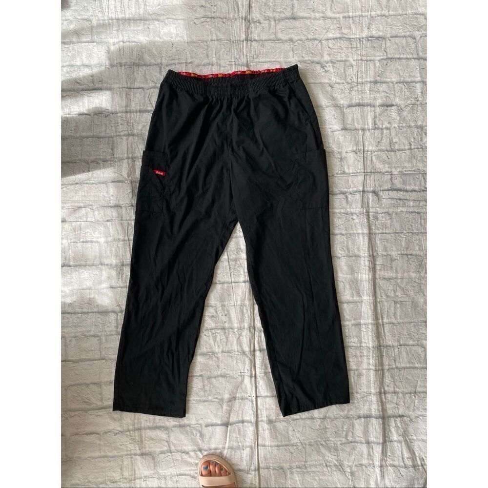 Dickies women XL pullon uniform scrubs w/multiple pockets & elastic waist black